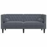 vidaXL Canapé Chesterfield Gris foncé 174 x 74.5 x 70.5 cm Velours