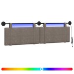 vidaXL Tête de lit suspendue Avec lumière LED Gris PU antique