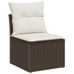 vidaXL Ensemble de Canapé de Jardin de 8 Pièces avec Coussins en Rattan Poly Marron