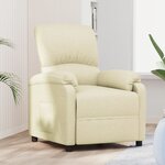 vidaXL Fauteuil inclinable Crème Tissu