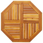 vidaXL Dessus de table 70x70x2 cm octogonal bois massif d'acacia