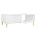 vidaXL Table basse blanc brillant 90x60x35 cm bois d'ingénierie