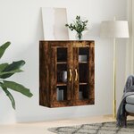 vidaXL Armoire murale chêne fumé 69 5x34x90 cm