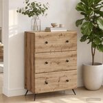 vidaXL Armoire à tiroirs 66 x 34 5 x 90 cm Bois d'ingénierie