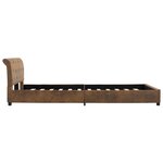 vidaXL Cadre de lit Marron Similicuir daim 140 x 200 cm