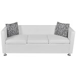 vidaXL Ensemble de canapés 2 places et 3 places Cuir synthétique Blanc