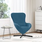 vidaXL Fauteuil œuf Bleu Velours