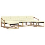 vidaXL Ensemble de canapés d'extérieur 6 Pièces Blanc et crème