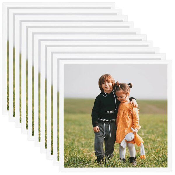 vidaXL Collage de cadres photo 10 Pièces de table Blanc 20x20 cm MDF