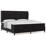 Lit à cadre avec matelas vidaXL Noir 200x200 cm Velours