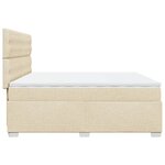 vidaXL Sommier à lattes de lit avec matelas Crème 200x200 cm Tissu