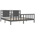 vidaXL Cadre de lit sans matelas gris 200x200 cm bois massif de pin