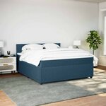 vidaXL Sommier à lattes de lit et matelas bleu 180x200 cm velours
