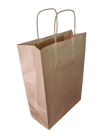 Lot de 10 sacs en papier kraft brun avec poignées torsadées : brun 30 x 40 x 13 cm