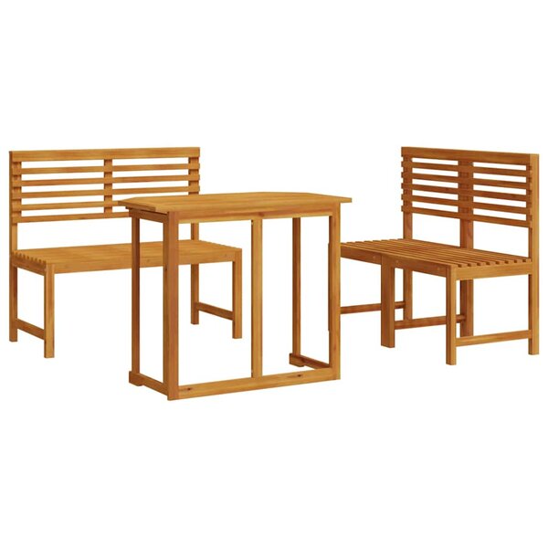 vidaXL Ensemble bistro de jardin 3 Pièces Marron Bois d'acacia massif