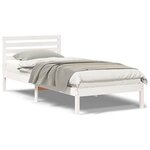 vidaXL Cadre de lit Blanc 100 x 220 cm Bois massif en pin