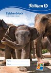Bloc dessin 20 Feuilles C4/20 A4 100 g sans chlore Blanc Motif Animaux PELIKAN