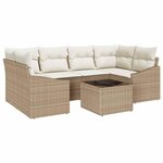 vidaXL Ensemble de canapé de jardin 7 Pièces Beige  Crème 55 x 55 x 37 cm