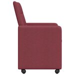 vidaXL Chaises de Salle à Manger avec Roues 2 Pièces Rouge bordeaux