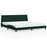 vidaXL Cadre de lit sans matelas Hanko vert foncé 200x200 cm velours