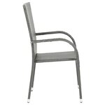 vidaXL Chaises empilables d'extérieur lot de 4 Gris Résine tressée