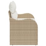 Canapé de jardin 2 places vidaXL avec rangement et coussins en poly rattan beige