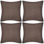 vidaXL Housses de coussin 4 Pièces Aspect de lin Marron 50x50 cm