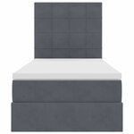 vidaXL Lit avec rangement et matelas Gris foncé 90 x 190 cm Velours