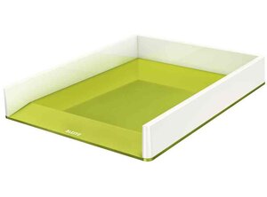 Corbeille de courrier WOW Dual Colour format A4 Vert Métallisé Blanc LEITZ