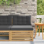 vidaXL Sofa de milieu extérieur Bois d'Acacia Massif Blanc