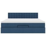 VidaXL Cadre de lit ottoman avec matelas bleu 160x200 cm tissu