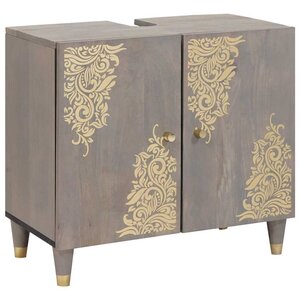 vidaXL Meuble sous-vasque de salle de bain Gris 62 x 33 x 58 cm