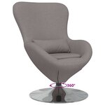 vidaXL Fauteuil œuf Taupe 63 x 73 x 90 cm tissu