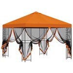 vidaXL Abri de jardin avec parois 3 x 3 m Orange Polyester et Acier
