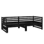 vidaXL Lit coulissant Noir Bois de pin massif 2x(90x200) cm