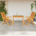 vidaXL Ensemble de salle à manger de jardin en 3 pièces en bois massif d'acacia