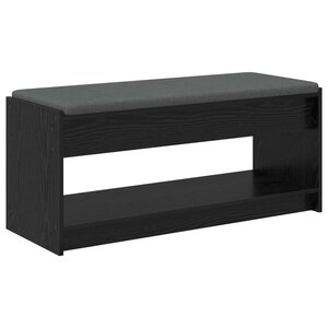 vidaXL Banc d'entrée avec coussin Chêne noir 103 x 38 x 45 cm