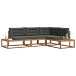 vidaXL Ensemble de canapés d'extérieur Naturel et Anthracite