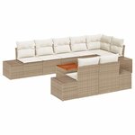 vidaXL Ensemble de canapé de jardin 9 Pièces Beige  blanc