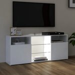 vidaXL Meuble TV avec lumières LED blanc 120x30x50 cm