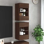 vidaXL Meubles muraux avec lumières LED pour TV 2 Pièces chêne marron 40x30x60 5 cm