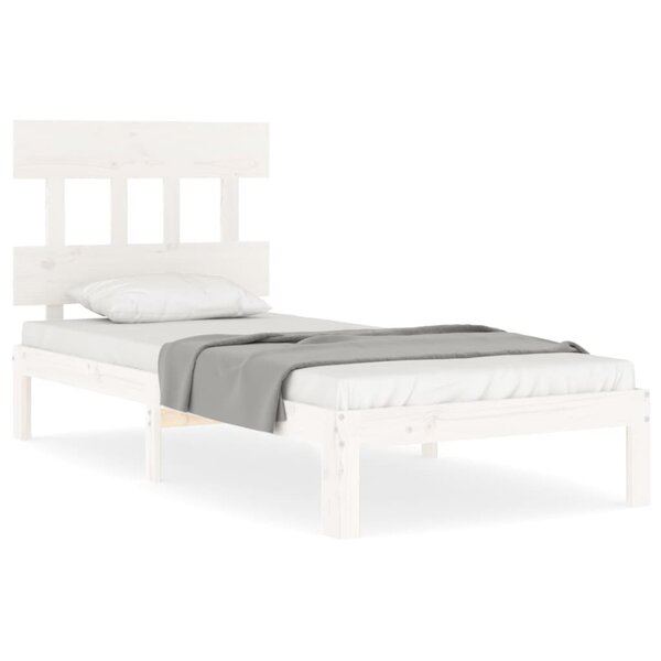 vidaXL Cadre de lit sans matelas blanc bois de pin massif