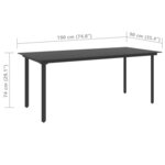 vidaXL Salon de jardin 7 Pièces PVC Résine tressée Noir