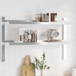 vidaXL Étagère murale 2 niveaux 100x23 5x60cm argenté acier inoxydable