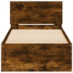 vidaXL Cadre de lit sans matelas avec tête de lit chêne fumé 75x190 cm