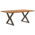 vidaXL Table à manger avec bord vivant 180x100x74 cm bois massif chêne