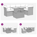 vidaXL Salon de jardin 6 Pièces avec coussins gris clair résine tressée