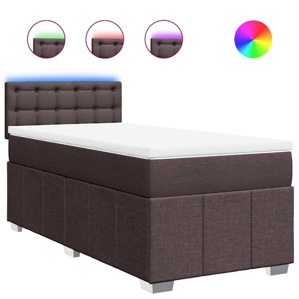 vidaXL Sommier à lattes de lit avec matelas Marron foncé 90x200 cm