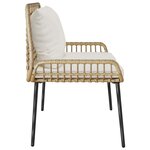 vidaXL Banc de jardin Marron  Noir  Crème Rattan synthétique  acier