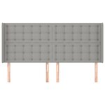 vidaXL Tête de lit avec oreilles Gris clair 163x16x118/128 cm Tissu